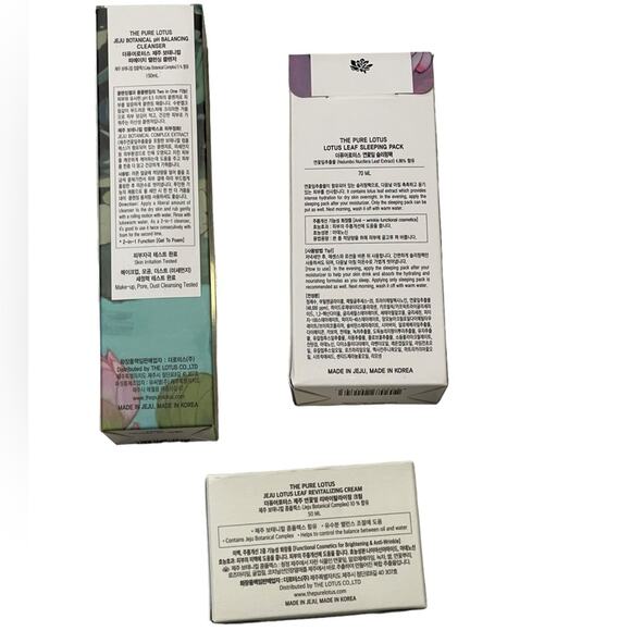 Korean Beauty Pure Lotus 3 pc Full Size Set Cleanser , Face Cream, Sleeping Mask - Picture 3 of 3